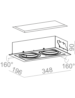 Aqform SQUARES 111x2 12V Wpust 30612-0000-T8-PH - produkt 2