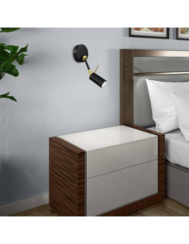 Cantilever wall lamps - Milagro Wall lamp IRIS Black/Gold 1x mini GU10 MLP7269 - product kolory-swiatla.pl 3