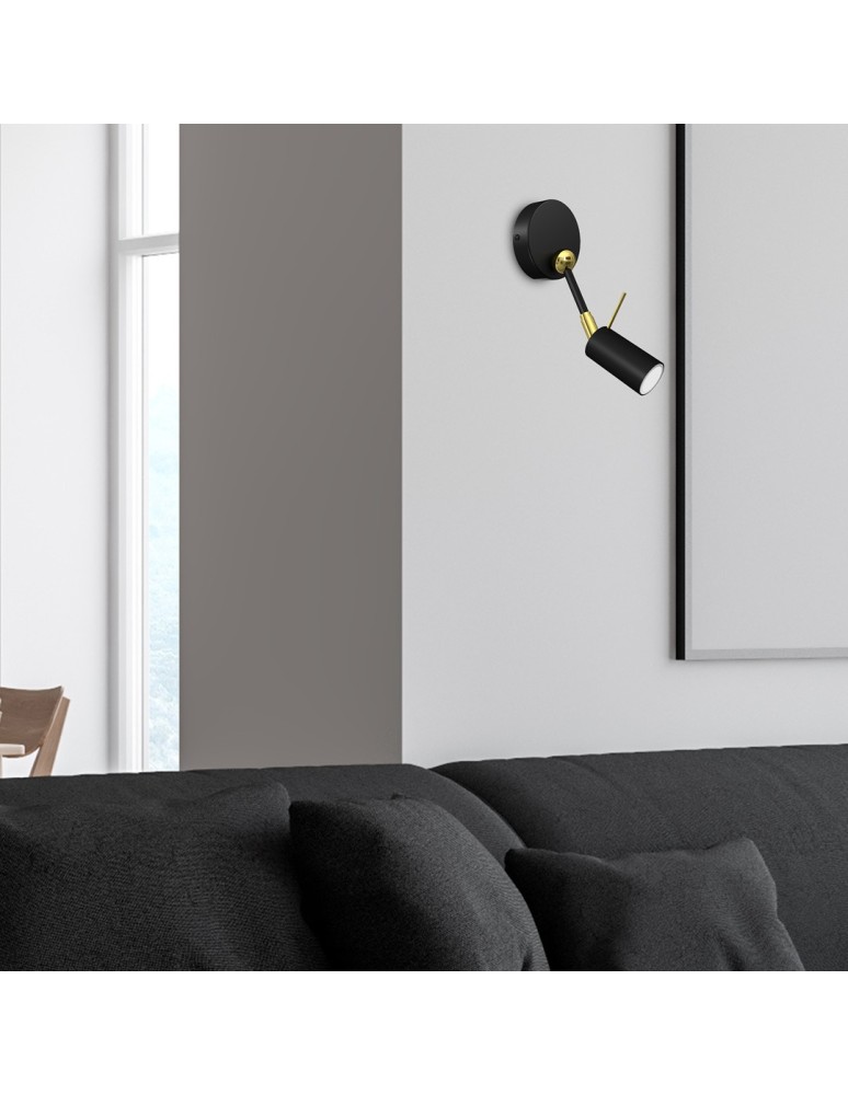 Cantilever wall lamps - Milagro Wall lamp IRIS Black/Gold 1x mini GU10 MLP7269 - product kolory-swiatla.pl 4