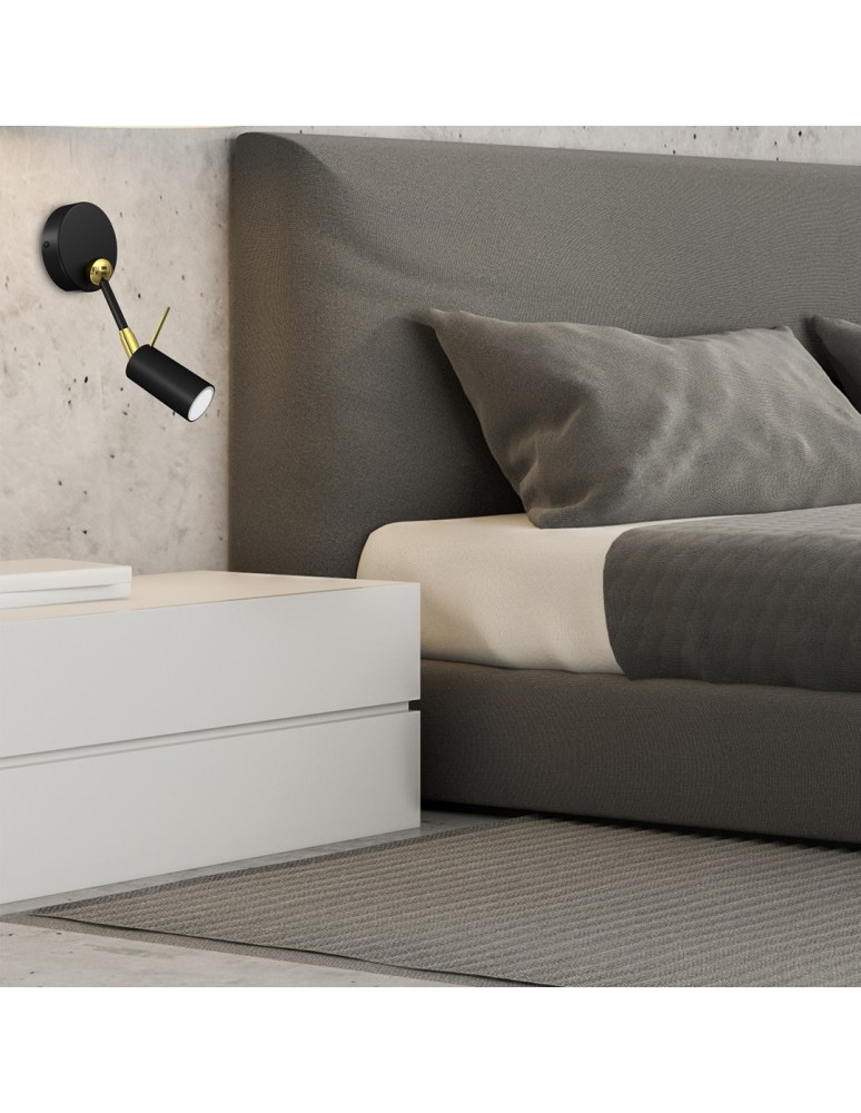 Cantilever wall lamps - Milagro Wall lamp IRIS Black/Gold 1x mini GU10 MLP7269 - product kolory-swiatla.pl 5