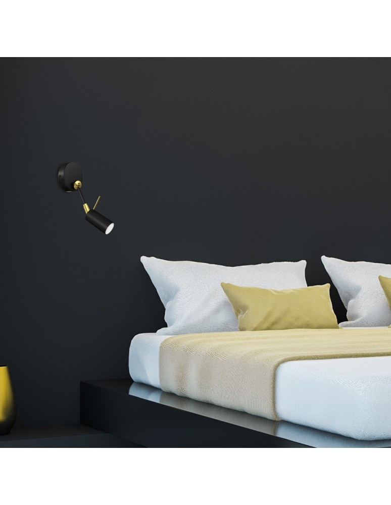 Cantilever wall lamps - Milagro Wall lamp IRIS Black/Gold 1x mini GU10 MLP7269 - product kolory-swiatla.pl 6