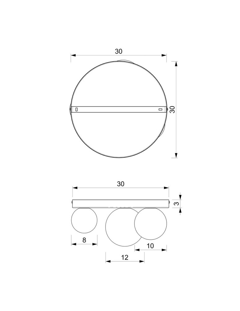 Ceiling lamps spheres - Milagro BIBIONE 3xG9 ceiling lamp MLP8390 - product kolory-swiatla.pl 6