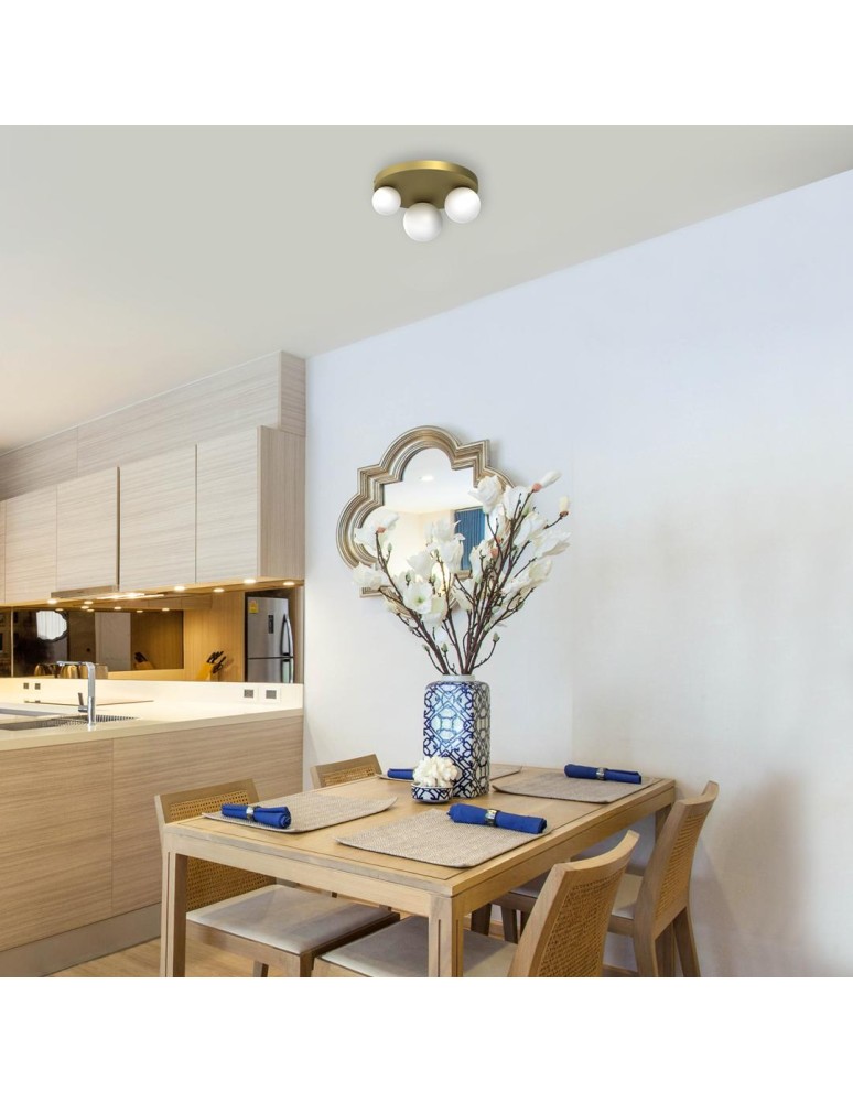 Ceiling lamps spheres - Milagro BIBIONE GOLD 3xG9 MLP8395 ceiling lamp. - product kolory-swiatla.pl 4