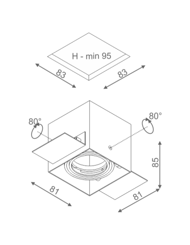 Aqform SQUARES 50x1 12V trimless Wpust 35511-0000-T8-PH - produkt 2