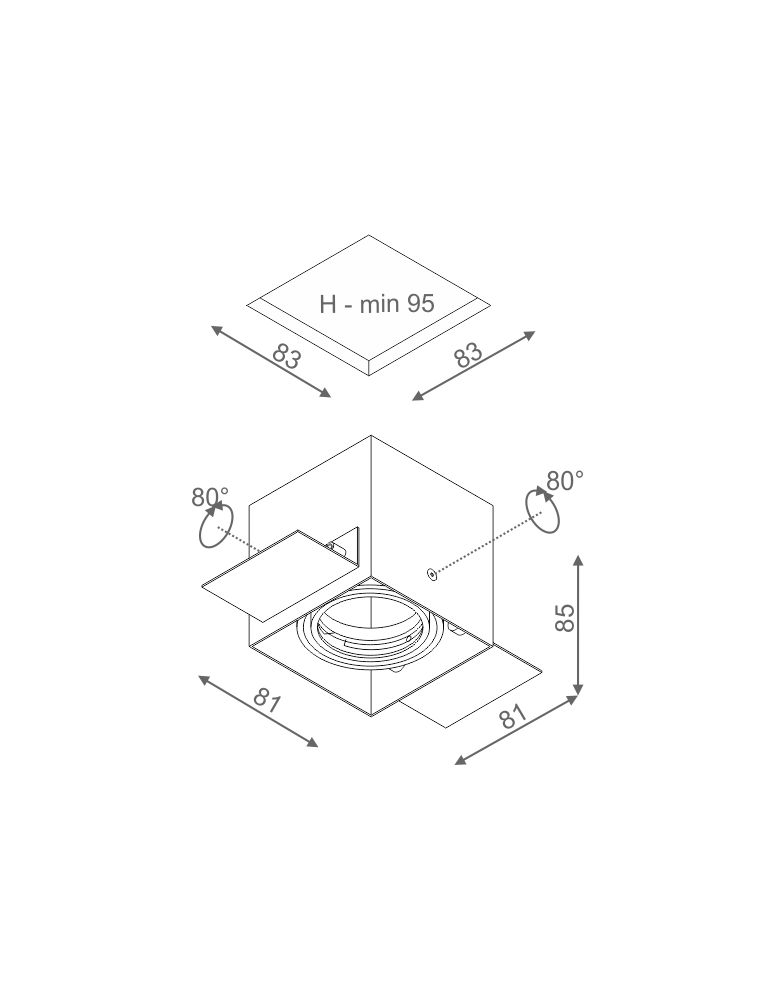 Frameless flush-mounted lamps - trimless - Aqform SQUARES 50x1 12V trimless recessed drain 35511-0000-T8-PH - product kolory-swiatla.pl 2