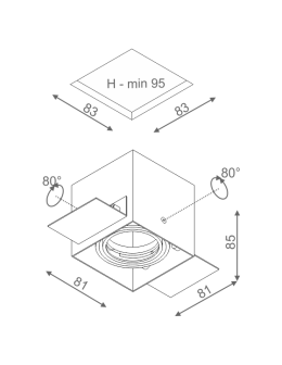 Aqform SQUARES 50x1 12V trimless Wpust 35511-0000-T8-PH - produkt 2