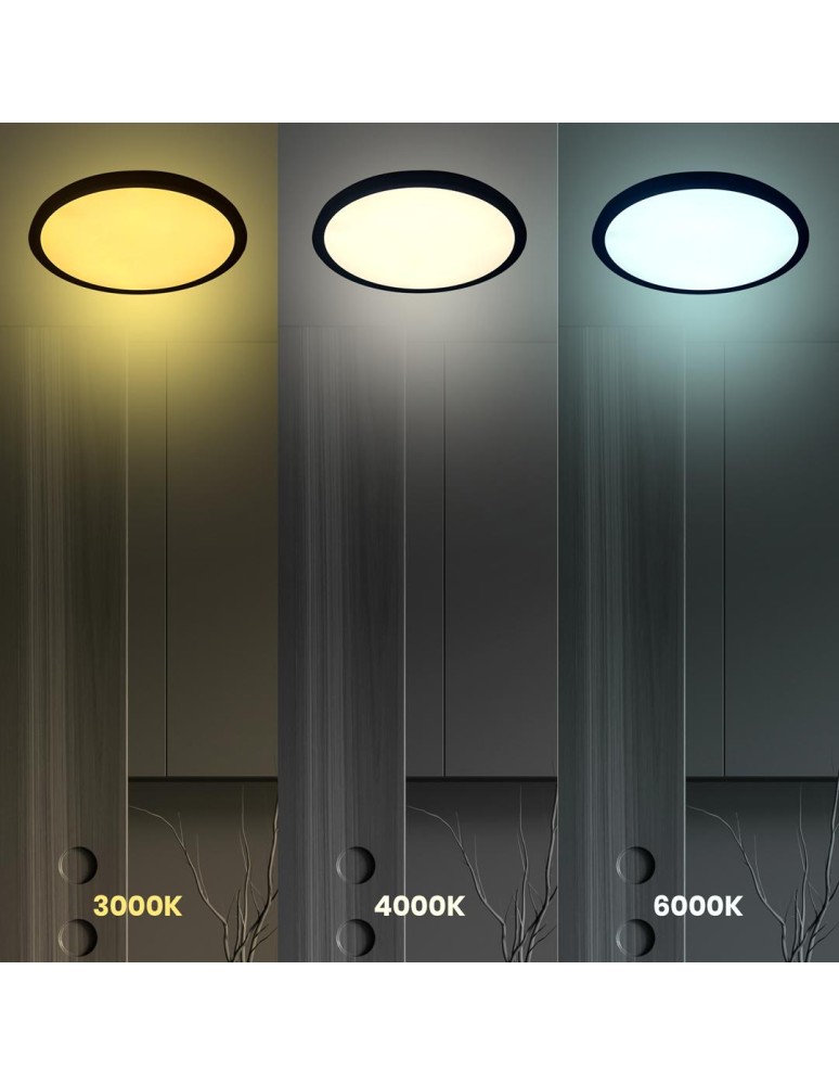 LED Plafonds - Milagro Plafond MAQ 24W 3CCT Black ML0439 - product kolory-swiatla.pl 4