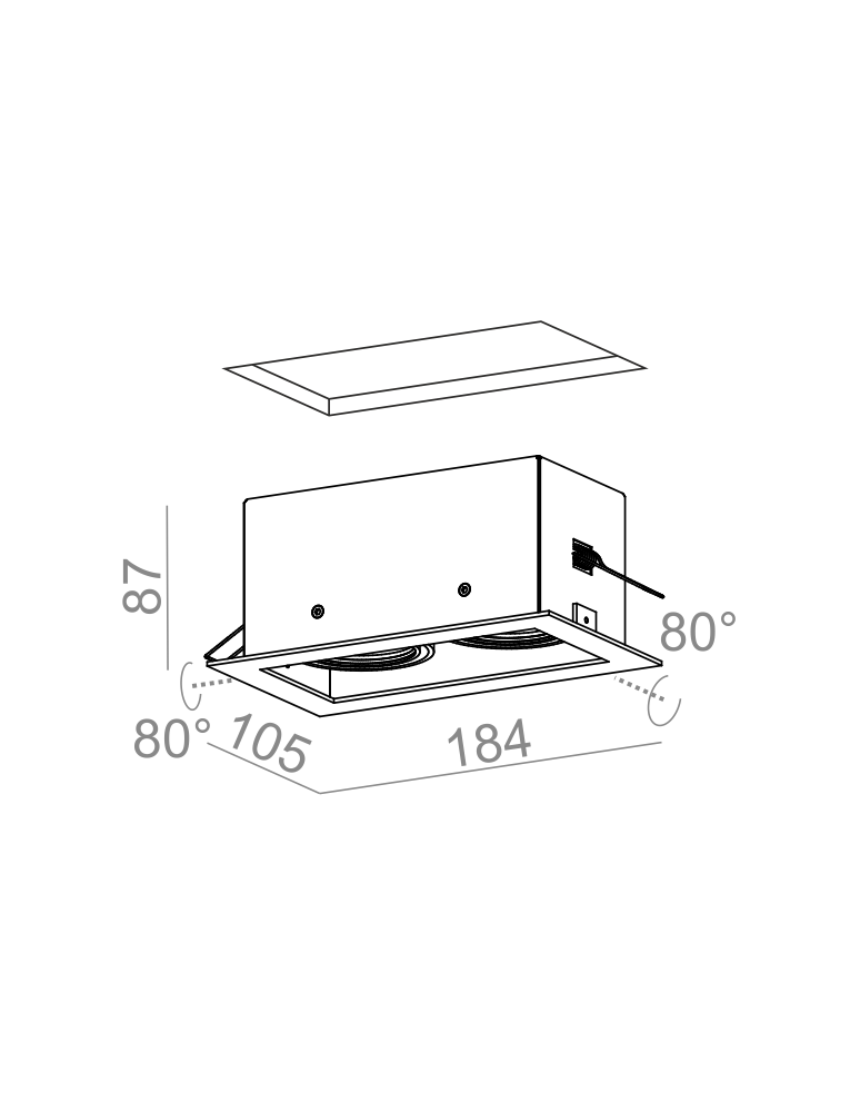 Square flush-mounted lamps - Aqform SQUARES 50x2 230V drain 36812-0000-U8-PH - product kolory-swiatla.pl 2