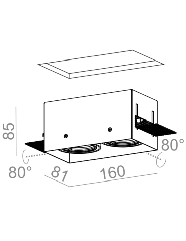 Aqform SQUARES 50x2 trimless 230V Wpust 37012-0000-U8-PH - produkt 2