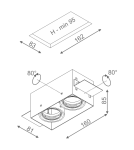 Frameless flush-mounted lamps - trimless - Aqform SQUARES 50x2 12V trimless recessed drain 35712-0000-T8-PH - product 2
