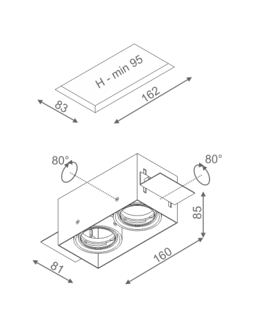 Aqform SQUARES 50x2 12V trimless recessed drain 35712-0000-T8-PH - product 2