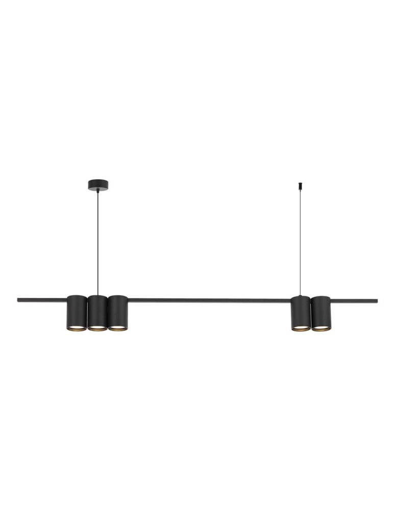 Pendant lamps over the island - Milagro Pendant lamp (strip) GENESIS BLACK 5xGU10 ML0367 - product kolory-swiatla.pl 1