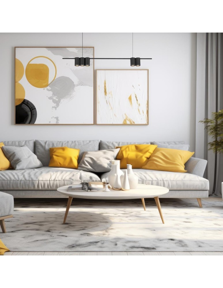 Pendant lamps over the island - Milagro Pendant lamp (strip) GENESIS BLACK 5xGU10 ML0367 - product kolory-swiatla.pl 3