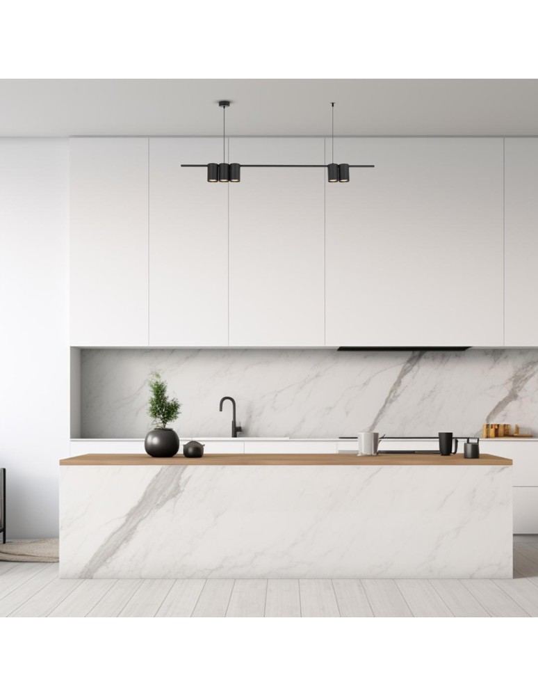 Pendant lamps over the island - Milagro Pendant lamp (strip) GENESIS BLACK 5xGU10 ML0367 - product kolory-swiatla.pl 4