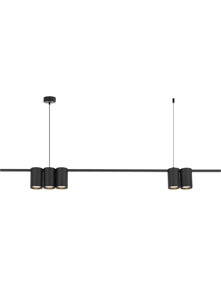 Pendant lamps over the island - Milagro Pendant lamp (strip) GENESIS BLACK 5xGU10 ML0367 - product kolory-swiatla.pl 6