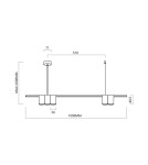 Pendant lamps over the island - Milagro Pendant lamp (strip) GENESIS BLACK GOLD 5xGU10 ML0369 - product 5