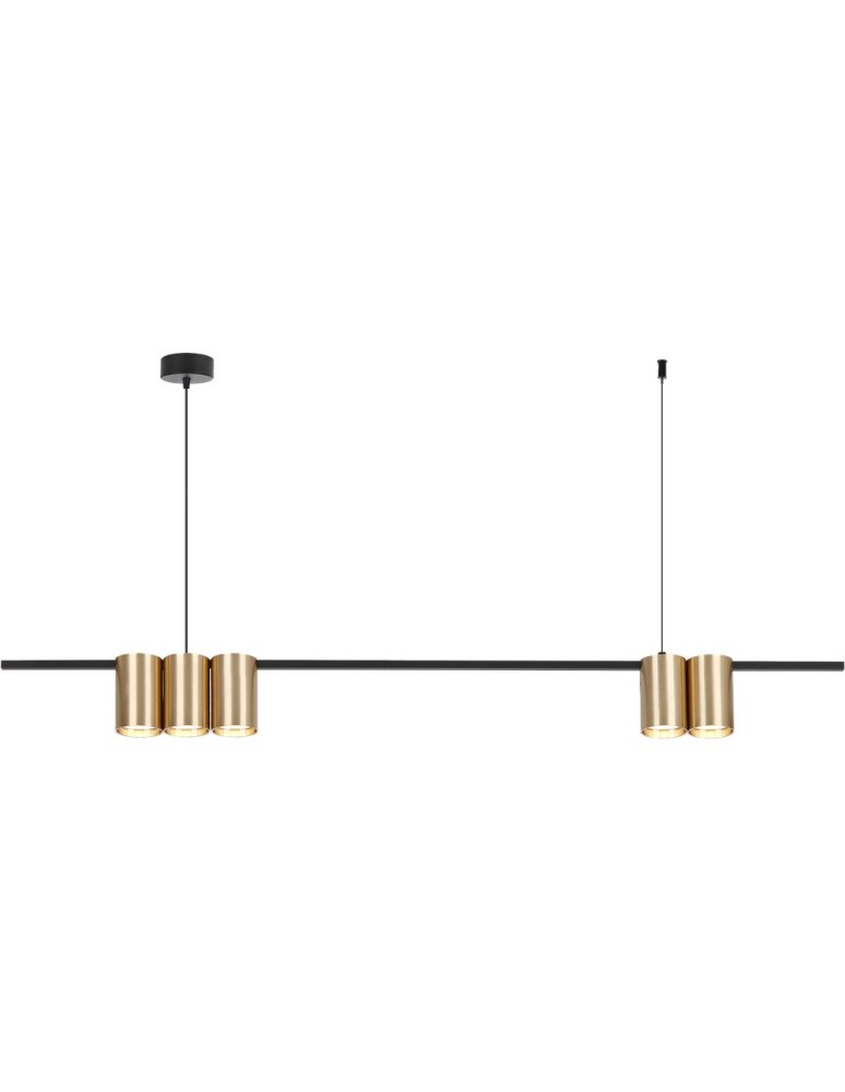 Pendant lamps over the island - Milagro Pendant lamp (strip) GENESIS BLACK GOLD 5xGU10 ML0369 - product kolory-swiatla.pl 6