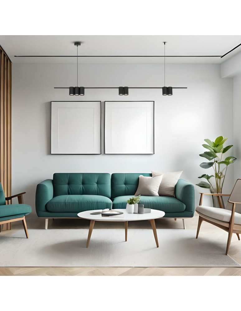 Pendant lamps over the island - Milagro Pendant lamp (strip) GENESIS BLACK 7xGU10 ML0370 - product kolory-swiatla.pl 3