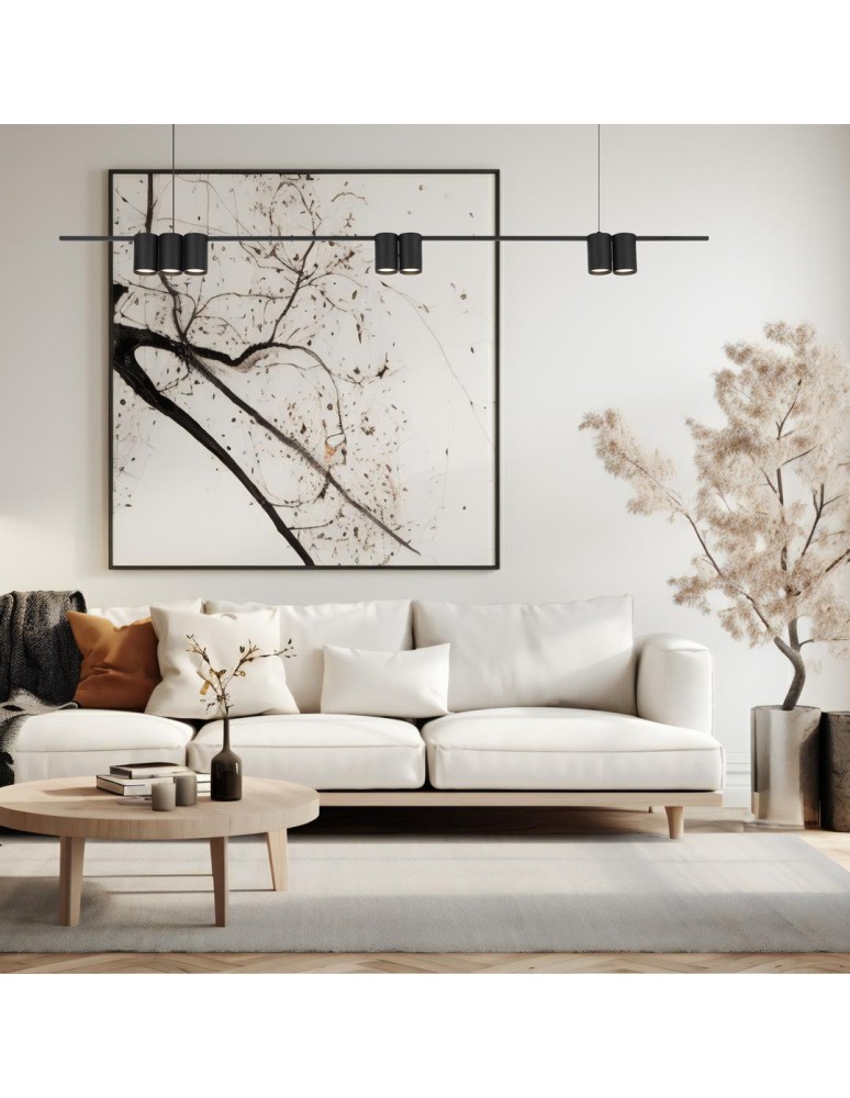 Pendant lamps over the island - Milagro Pendant lamp (strip) GENESIS BLACK 7xGU10 ML0370 - product kolory-swiatla.pl 4