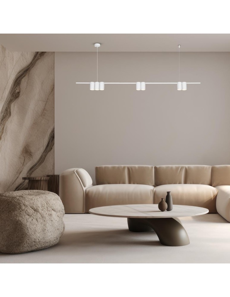 Pendant lamps over the island - Milagro Pendant lamp (strip) GENESIS WHITE 7xGU10 ML0371 - product kolory-swiatla.pl 4