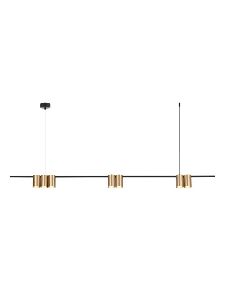 Pendant lamps over the island - Milagro Pendant lamp (strip) GENESIS BLACK GOLD 7xGU10 ML0372 - product kolory-swiatla.pl 1