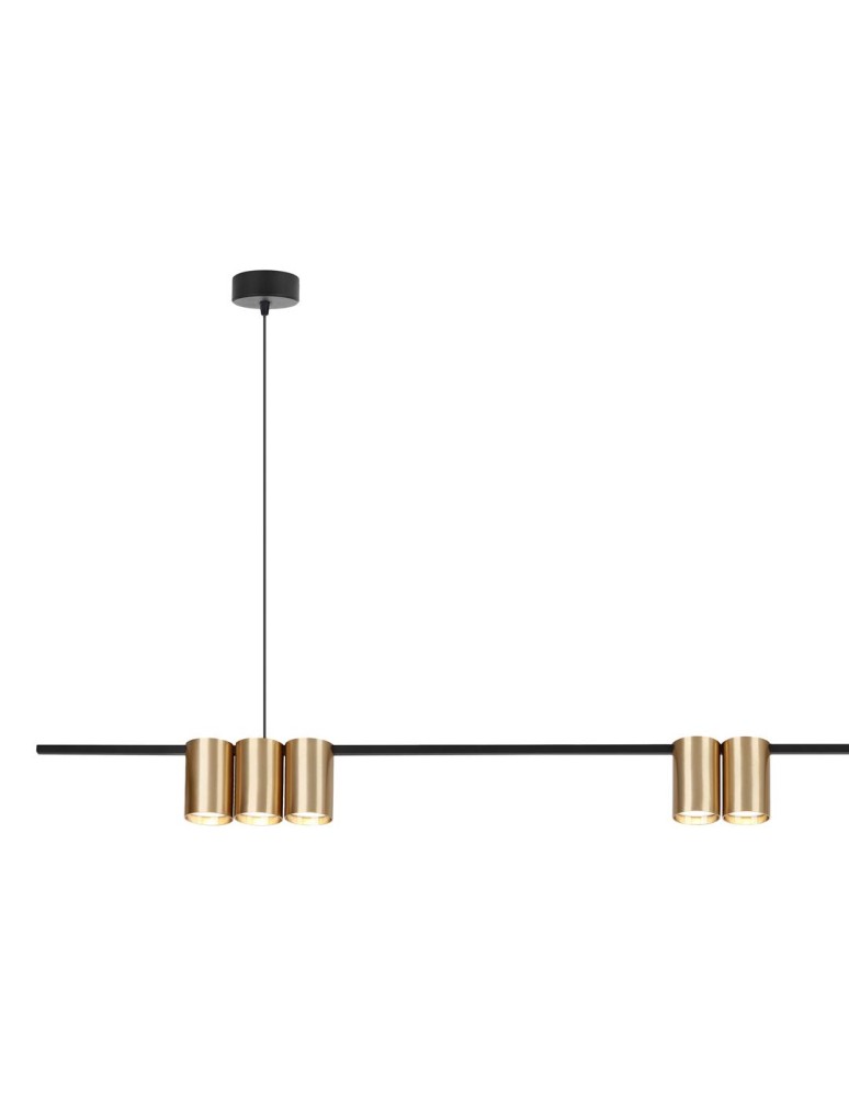 Pendant lamps over the island - Milagro Pendant lamp (strip) GENESIS BLACK GOLD 7xGU10 ML0372 - product kolory-swiatla.pl 2
