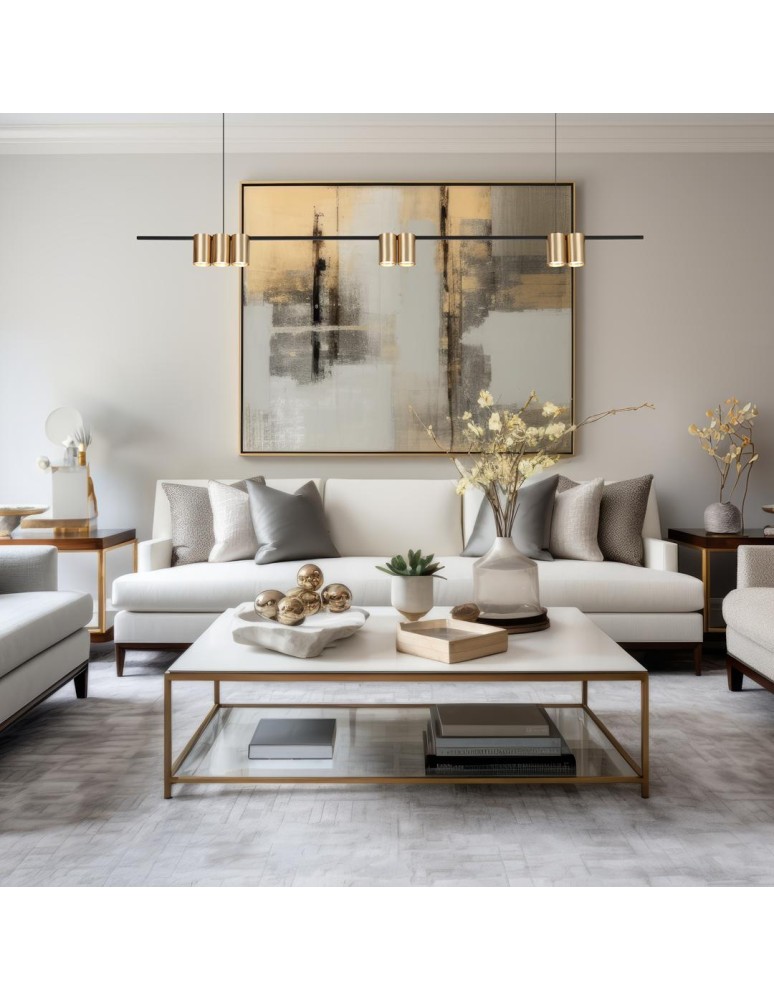 Pendant lamps over the island - Milagro Pendant lamp (strip) GENESIS BLACK GOLD 7xGU10 ML0372 - product kolory-swiatla.pl 3