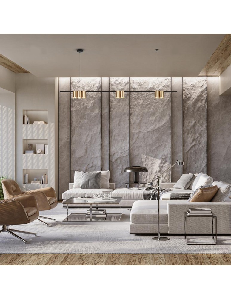 Pendant lamps over the island - Milagro Pendant lamp (strip) GENESIS BLACK GOLD 7xGU10 ML0372 - product kolory-swiatla.pl 4