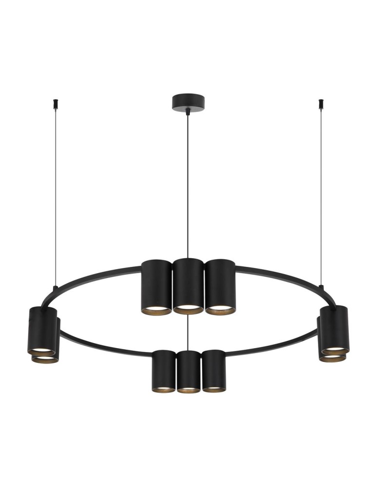 Pendant lamps circles - Milagro Pendant lamp (circle) GENESIS BLACK 10xGU10 ML0373 - product kolory-swiatla.pl 1