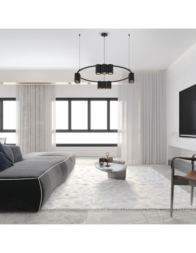 Pendant lamps circles - Milagro Pendant lamp (circle) GENESIS BLACK 10xGU10 ML0373 - product kolory-swiatla.pl 3