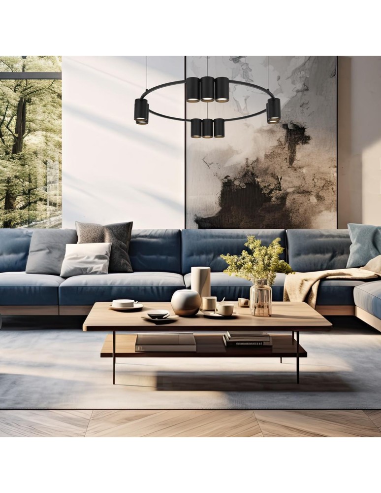 Pendant lamps circles - Milagro Pendant lamp (circle) GENESIS BLACK 10xGU10 ML0373 - product kolory-swiatla.pl 4