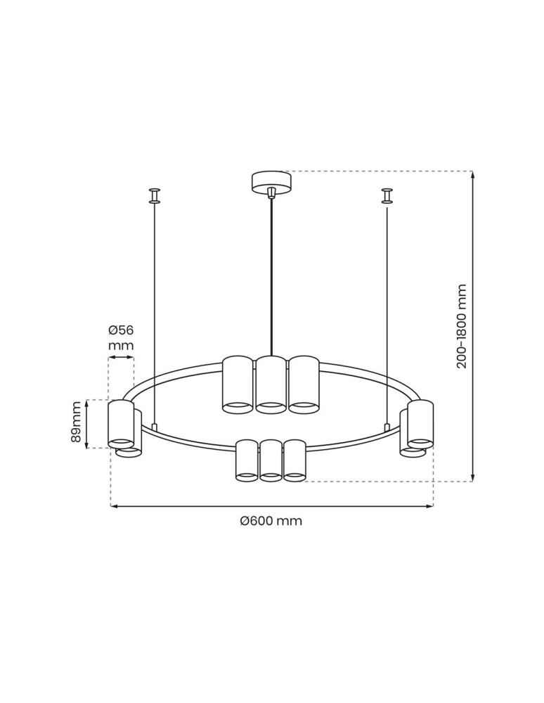 Pendant lamps circles - Milagro Pendant lamp (circle) GENESIS BLACK 10xGU10 ML0373 - product kolory-swiatla.pl 5