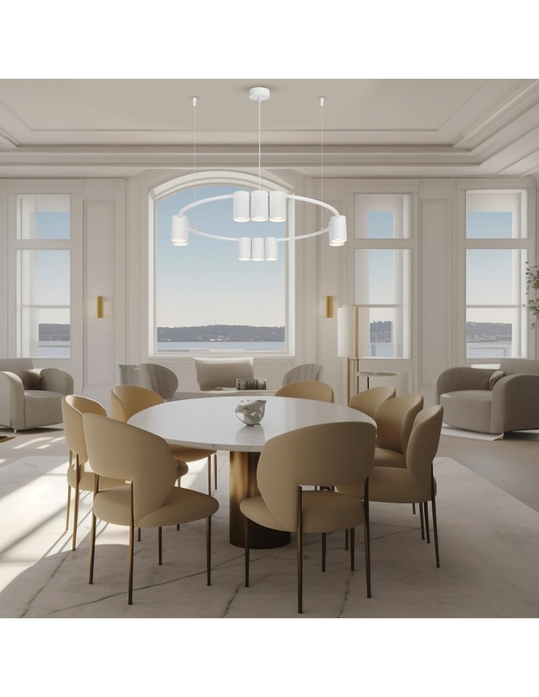 Pendant lamps circles - Milagro Pendant lamp (circle) GENESIS WHITE 10xGU10 ML0374 - product kolory-swiatla.pl 3