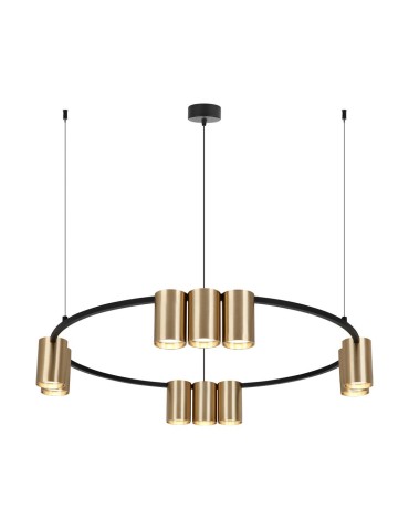 Milagro Pendant lamp (circle) GENESIS BLACK GOLD 10xGU10 ML0375.