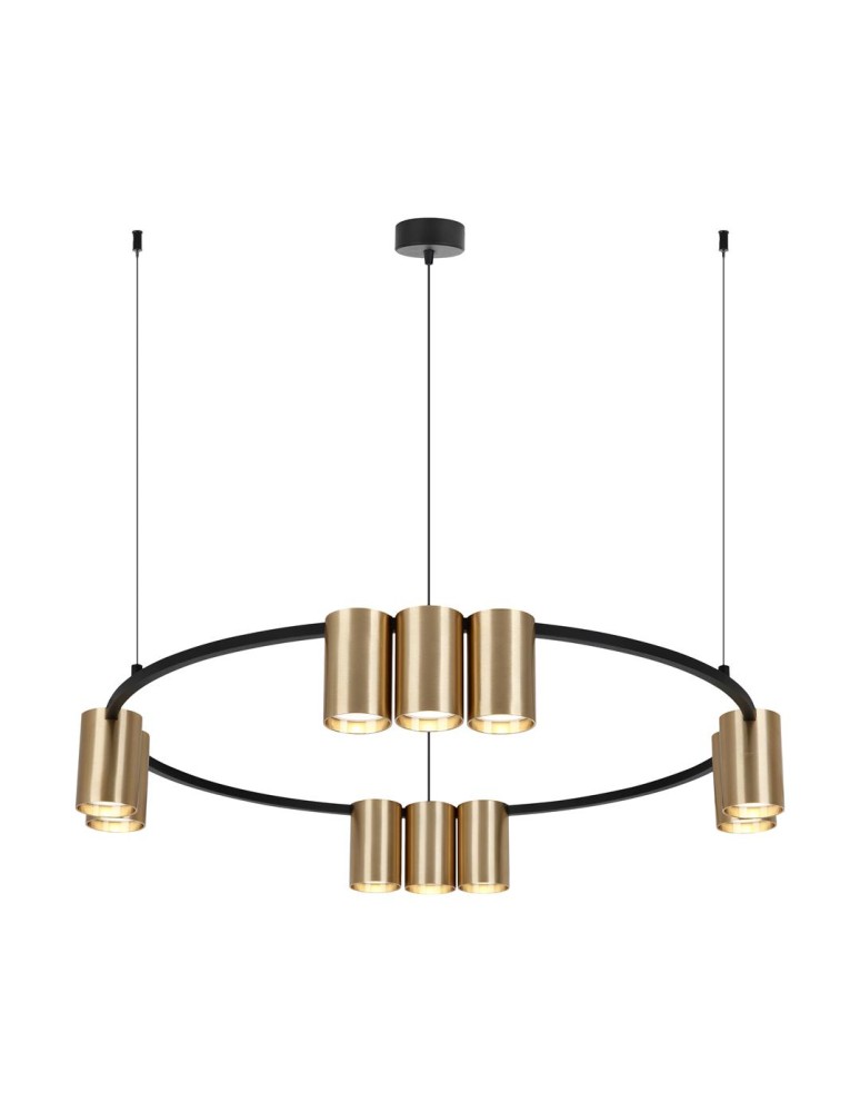 Pendant lamps circles - Milagro Pendant lamp (circle) GENESIS BLACK GOLD 10xGU10 ML0375. - product kolory-swiatla.pl 1