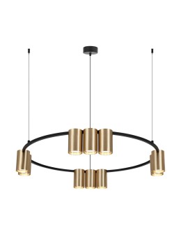 Milagro Pendant lamp (circle) GENESIS BLACK GOLD 10xGU10 ML0375.