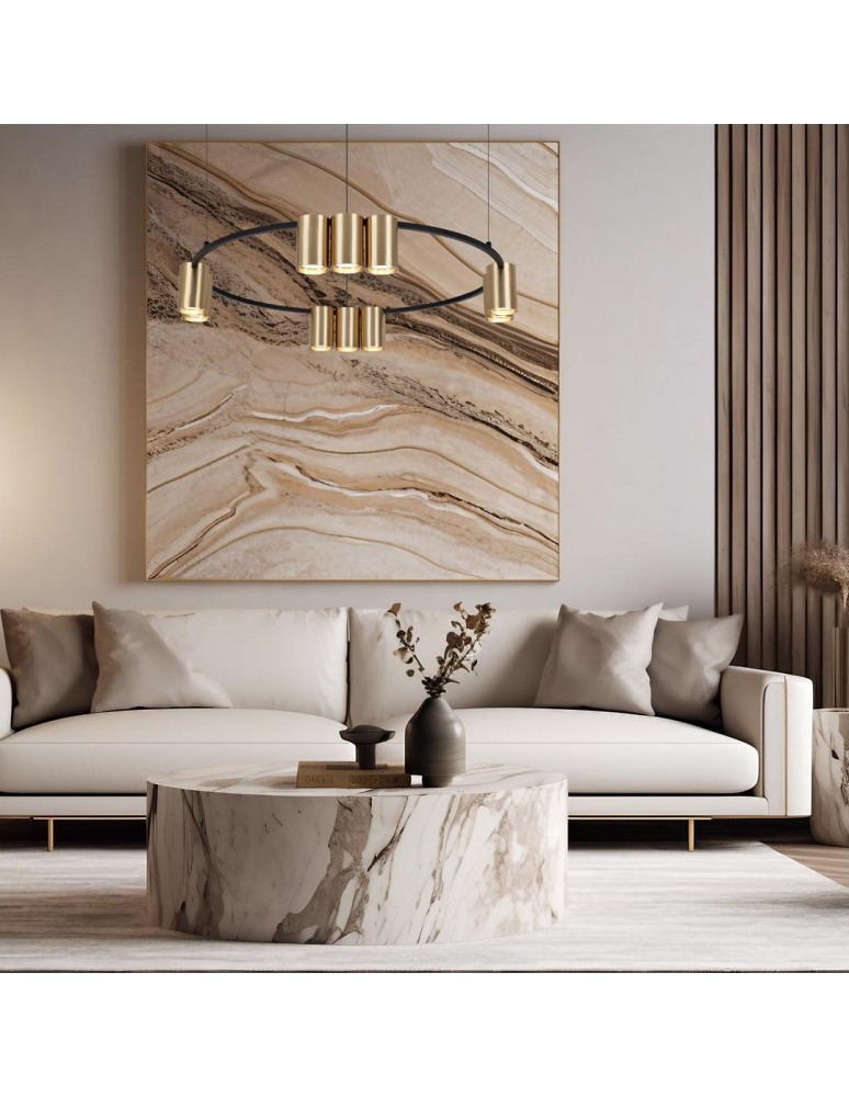 Pendant lamps circles - Milagro Pendant lamp (circle) GENESIS BLACK GOLD 10xGU10 ML0375. - product kolory-swiatla.pl 3