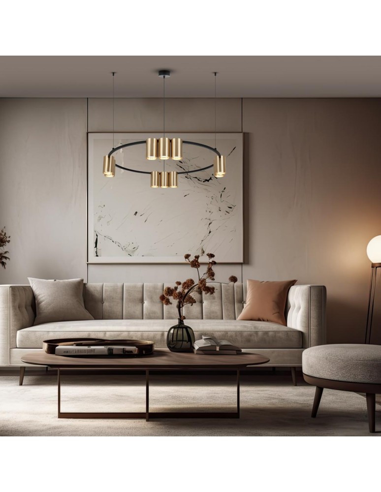 Pendant lamps circles - Milagro Pendant lamp (circle) GENESIS BLACK GOLD 10xGU10 ML0375. - product kolory-swiatla.pl 4