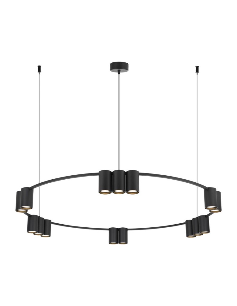 Pendant lamps circles - Milagro Pendant lamp (circle) GENESIS BLACK 15xGU10 ML0376 - product kolory-swiatla.pl 1