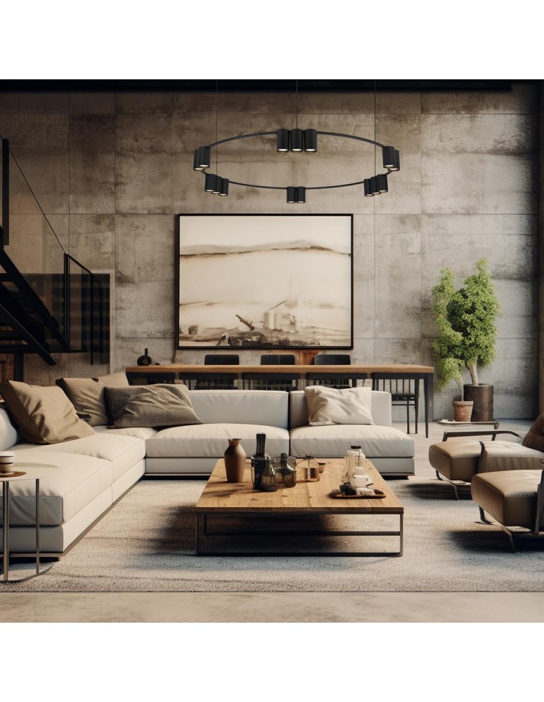 Pendant lamps circles - Milagro Pendant lamp (circle) GENESIS BLACK 15xGU10 ML0376 - product kolory-swiatla.pl 3