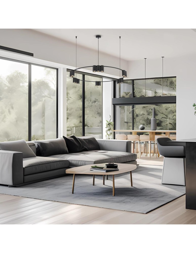 Pendant lamps circles - Milagro Pendant lamp (circle) GENESIS BLACK 15xGU10 ML0376 - product kolory-swiatla.pl 4