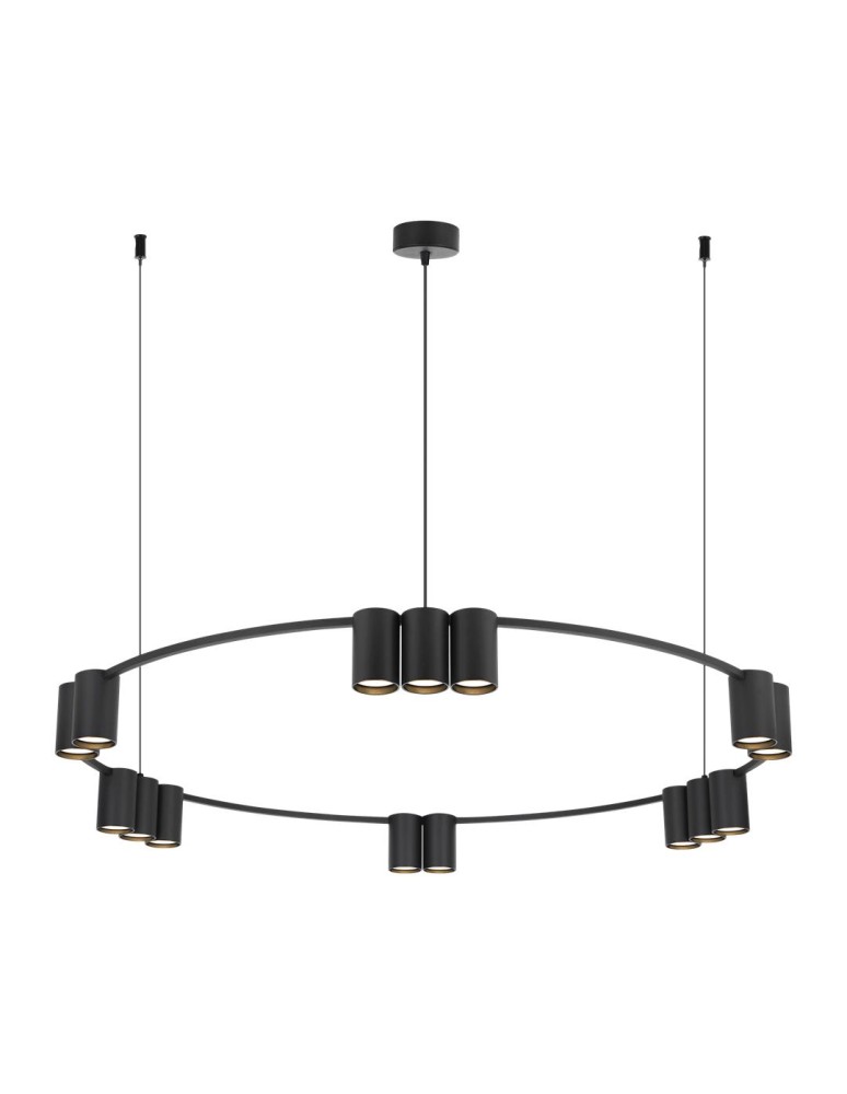 Pendant lamps circles - Milagro Pendant lamp (circle) GENESIS BLACK 15xGU10 ML0376 - product kolory-swiatla.pl 6