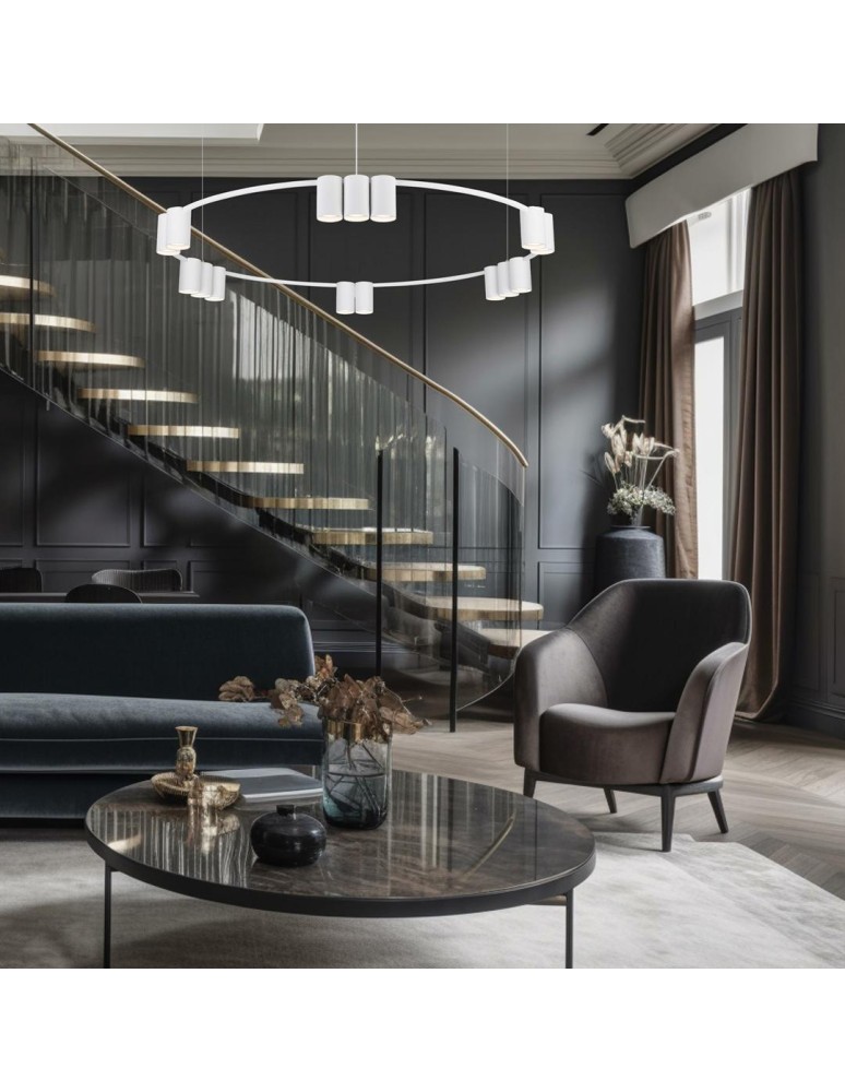 Pendant lamps circles - Milagro Pendant lamp (circle) GENESIS WHITE15xGU10 ML0377 - product kolory-swiatla.pl 3