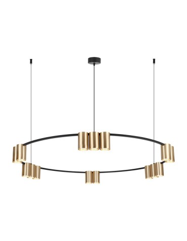 Milagro Pendant lamp (circle) GENESIS BLACK GOLD 15xGU10 ML0378