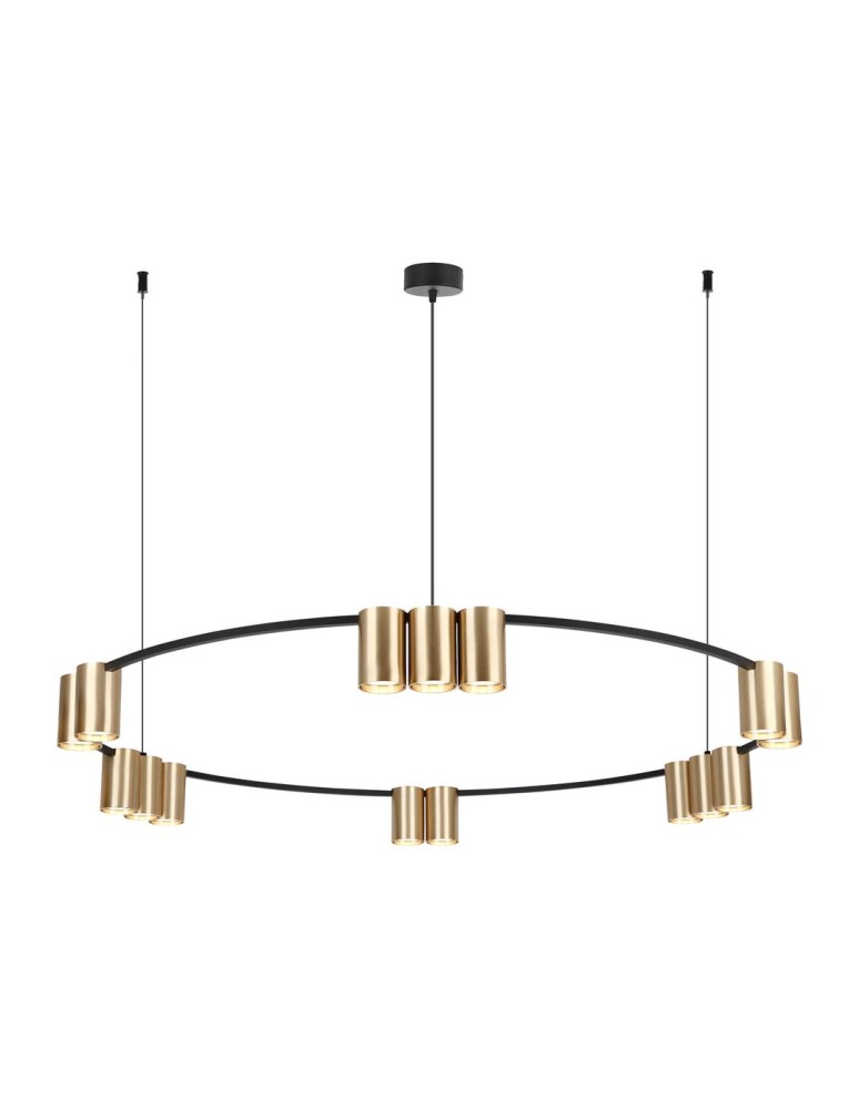 Pendant lamps circles - Milagro Pendant lamp (circle) GENESIS BLACK GOLD 15xGU10 ML0378 - product kolory-swiatla.pl 1