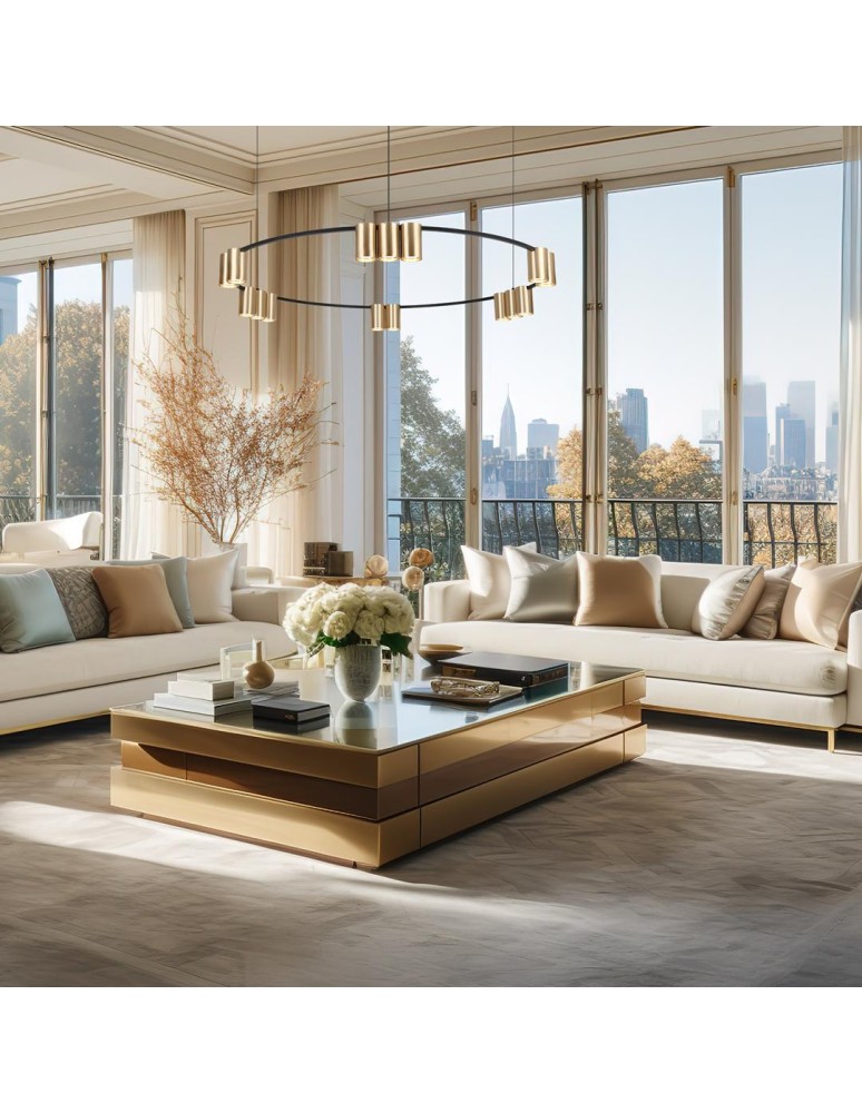 Pendant lamps circles - Milagro Pendant lamp (circle) GENESIS BLACK GOLD 15xGU10 ML0378 - product kolory-swiatla.pl 3