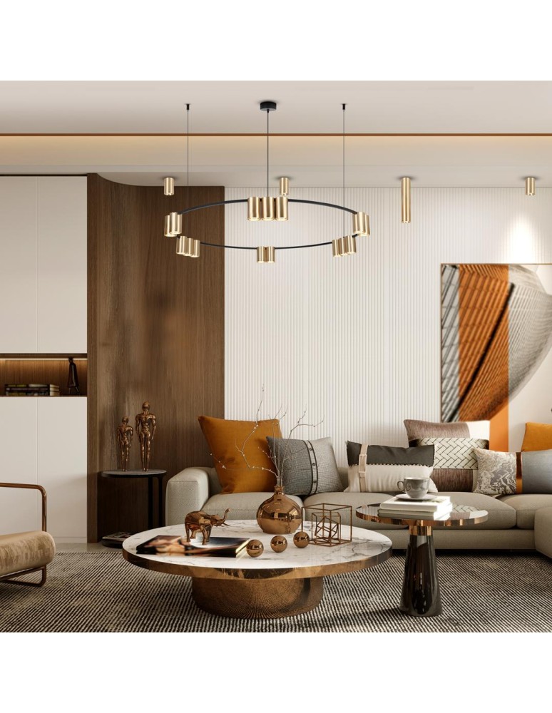 Pendant lamps circles - Milagro Pendant lamp (circle) GENESIS BLACK GOLD 15xGU10 ML0378 - product kolory-swiatla.pl 4