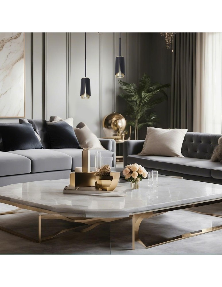 Single pendant lamps - Milagro FLOWER BLACK GOLD Pendant Lamp 1xGU10 ML0267. - product kolory-swiatla.pl 3