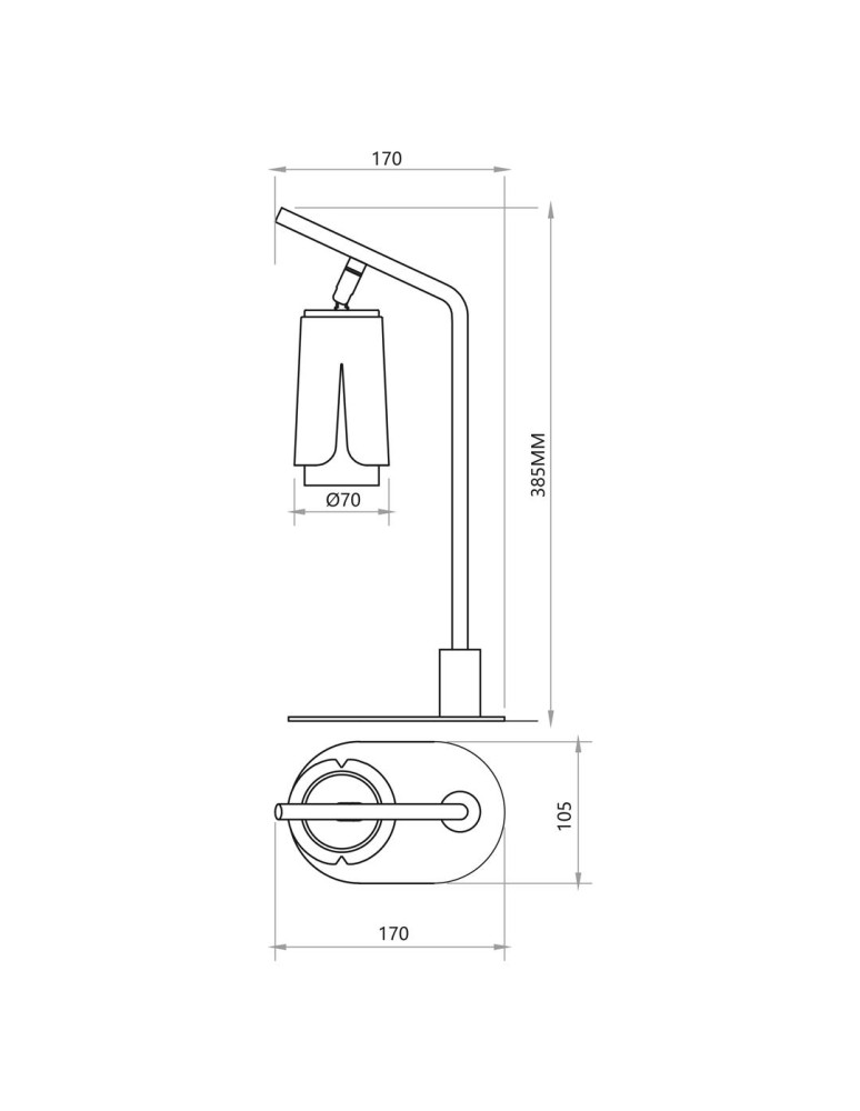 Desk lamps - Milagro FLOWER BLACK GOLD GABINET LAMP 1xGU10 ML0268 - product kolory-swiatla.pl 5