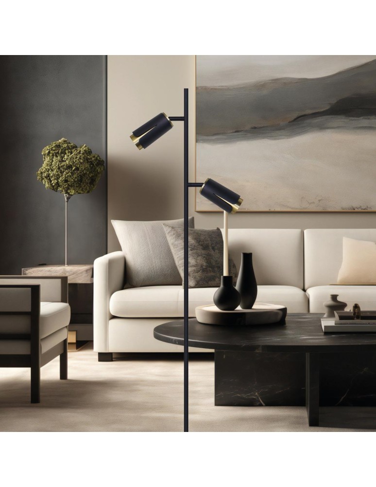 Adjustable floor lamps - Milagro FLOWER BLACK GOLD FLOOR Lamp 2xGU10 ML0269. - product kolory-swiatla.pl 3
